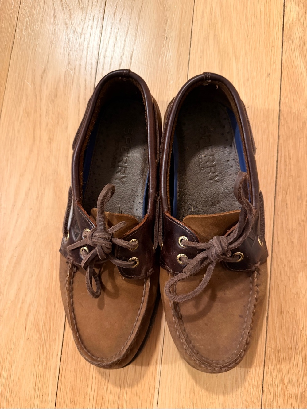 Sperry Men’s Two-Tone Brown Leather Boat Shoes